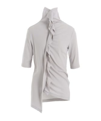 ＜Y’s (Women)＞ＨＡＲＤーＴＷＩＳＴ　ＡＳＹＭＭＥＴＲＩＣ　ＨＩＧＨ　ＮＥＣＫ　ＨＡＬＦ　ＳＬＥＥＶＥ　Ｔ　ＹＭーＴ０７ー６７２