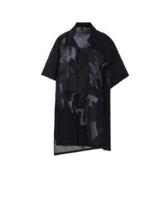 Y’s (Women)/ワイズ Y’S COLLAGE PRINT ASYMMETERIC OPEN COLLAR BLOUSE YPーB18ー027