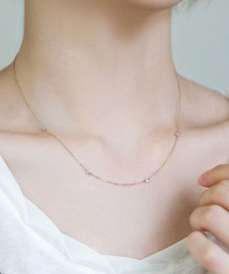 美品　Nudie Diamond・5粒ネックレス［クリア］ Nudie Diamond・5粒ネックレス（クリア） | SIENA