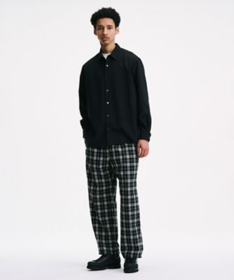 スラックス SAXONY WOOL CHECK RELAXーFIT