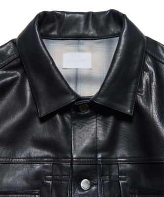 ブルゾン LEATHER TRUCKER JACKET SPNTー