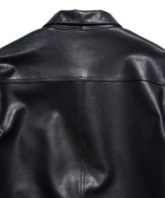 ブルゾン LEATHER TRUCKER JACKET SPNTー
