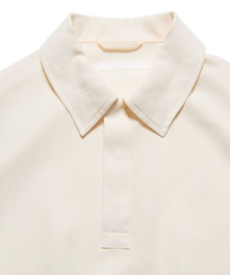 ポロシャツ LINEN MESH L／S POLO SPNTー