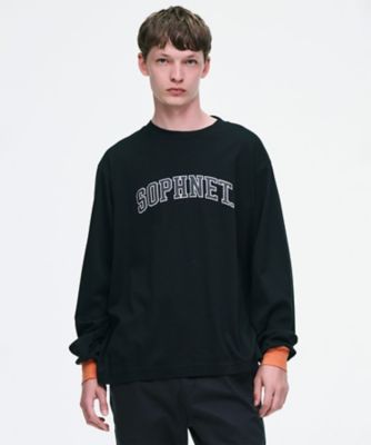 SOPHNET. ロゴ 長袖カットソー ブラック Tシャツ COLLEGE LOGO COLOR RIBBED L／S