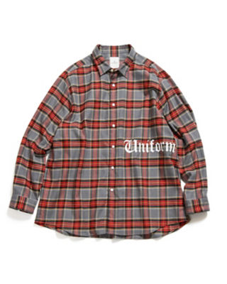 シャツ ＦＬＡＮＮＥＬ ＣＨＥＣＫ ＧＯＴＨＩＣ ＬＯＧＯ ＢＡＧＧＹ