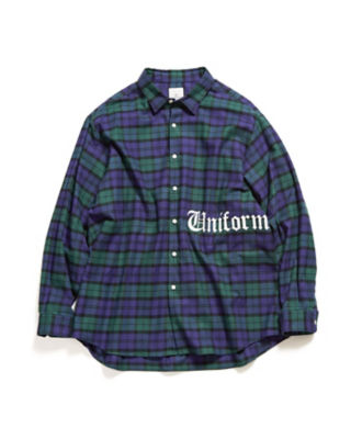 シャツ ＦＬＡＮＮＥＬ ＣＨＥＣＫ ＧＯＴＨＩＣ ＬＯＧＯ ＢＡＧＧＹ