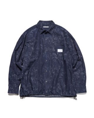 ＜uniform experiment (Men)＞シャツ　ＩＮＤＩＧＯ　ＰＲＩＮＴ　ＤＲＡＷＣＯＲＤ　ＳＨＩＲＴ　ＵＥー２５０００８