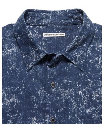 シャツ　ＩＮＤＩＧＯ　ＰＲＩＮＴ　ＤＲＡＷＣＯＲＤ　ＳＨＩＲＴ　ＵＥー２５０００８