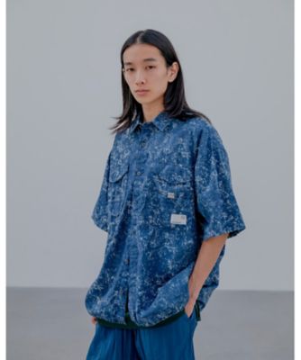 シャツ　ＩＮＤＩＧＯ　ＰＲＩＮＴ　Ｓ／Ｓ　ＦＩＳＨＩＮＧ　ＳＨＩＲＴ　ＵＥ－２５０００９