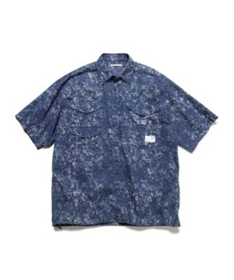 シャツ　ＩＮＤＩＧＯ　ＰＲＩＮＴ　Ｓ／Ｓ　ＦＩＳＨＩＮＧ　ＳＨＩＲＴ　ＵＥ－２５０００９