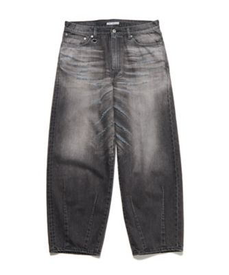 ＜uniform experiment (Men)＞デニムパンツ　ＤＡＭＡＧＥＤ　ＨＥＭ　ＴＵＣＫ　ＷＩＤＥ　ＳＴＲＡＩＧＨＴ　ＪＥＡＮＳ　ＵＥー２５００１５
