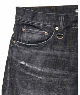 パンツ DAMAGED DENIM TAPEREDーFIT