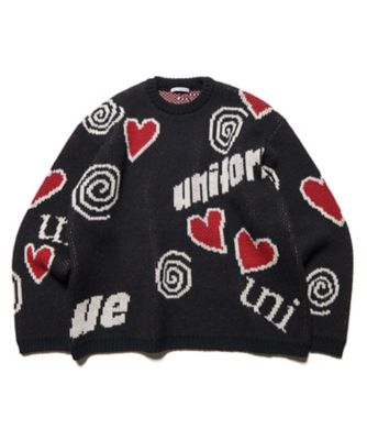 uniform experiment (Men)/ユニフォームエクスペリメント ニット LOWーGAUGE INSPIRATION KNIT UEー252066 BLACK トップス【三越伊勢丹/公式】
