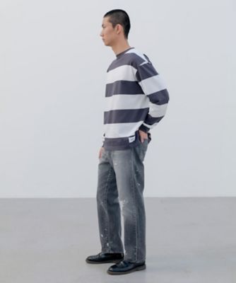 ジーンズ DAMAGED REGULARーFIT JEANS UEー