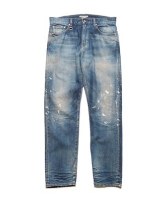 ジーンズ DAMAGED TAPEREDーFIT JEANS UEー