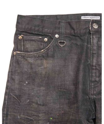 デニム DAMAGED DENIM REGULARーFIT JEANS