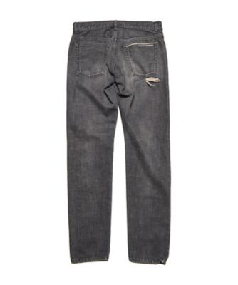 デニム DAMAGED DENIM TAPEREDーFIT JEANS