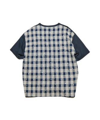 Tシャツ STAR PRINT CHECK PANELED WIDE