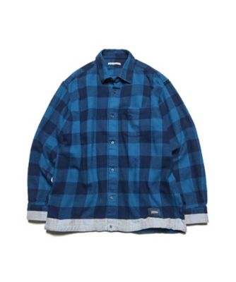 シャツ LINE FLANNEL CHECK DRAWCORD