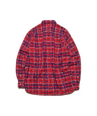 シャツ STAR PRINT CHECK SHIRT UEー