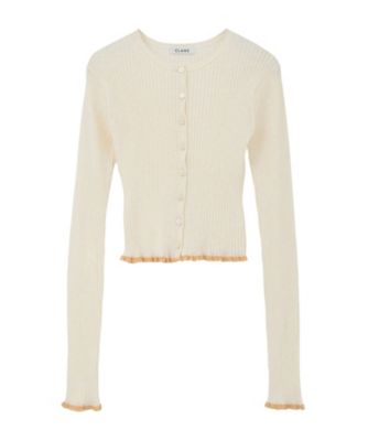 CONTRAST TRIM SHEER KNIT CARDIGAN