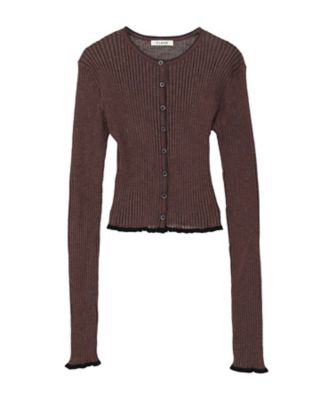CONTRAST TRIM SHEER KNIT CARDIGAN