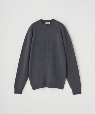 JSロゴインターシャ クルーネック長袖ニットプルオーバー 7G