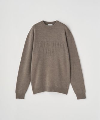 JSロゴインターシャ クルーネック長袖ニットプルオーバー 7G