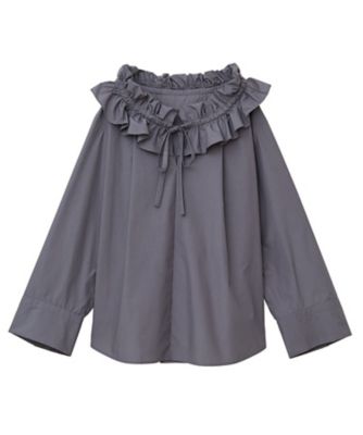 RUFFLE NECK BLOUSE 19122－4192 | CLANE