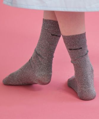 THIRD MAGAZINE×mikomori／ロゴ刺繍ラメソックス