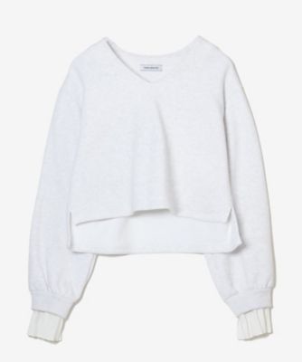 THIRD MAGAZINE (Women)/サードマガジン プリーツスリーブＶネックスウェット　Ａ０８６１ＵＴＳ２０８