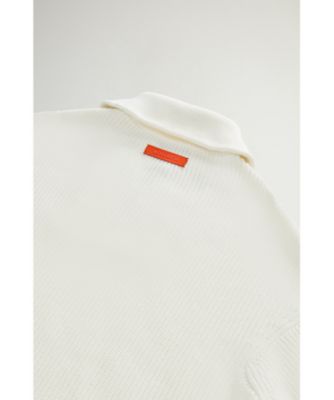 コットンハーフジップモックネック ／ COTTON HALF