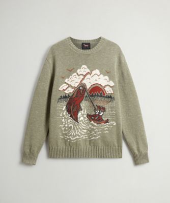 ＜WOOLRICH＞プライズ　キャッチ　クルーネック　／　ＰＲＩＺＥ　ＣＡＴＣＨ　ＣＲＥＷ　ＮＥＣＫ　ＢＬＫＮ０３６８