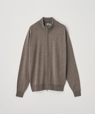 ＜JOHN SMEDLEY (Men)＞フルジップアップ長袖カーディガン　２４Ｇ　ＳＴＡＮＤＡＲＤ　ＦＩＴ　ＣＬＡＹＧＡＴＥ