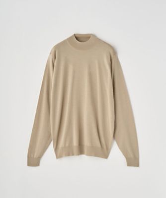モックネック長袖ニットプルオーバー 30G MODERN FIT