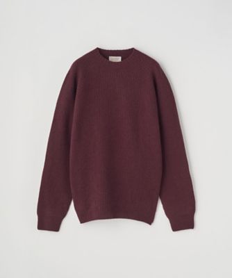 カシミヤ混 クルーネック長袖ニットプルオーバー 7G OXNARD