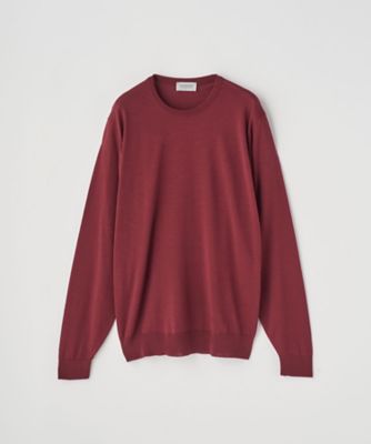 ＜JOHN SMEDLEY (Men)＞クルーネック長袖ニットプルオーバー　３０Ｇ　ＭＯＤＥＲＮ　ＦＩＴ　ＳＣＡＮＬＡＮ