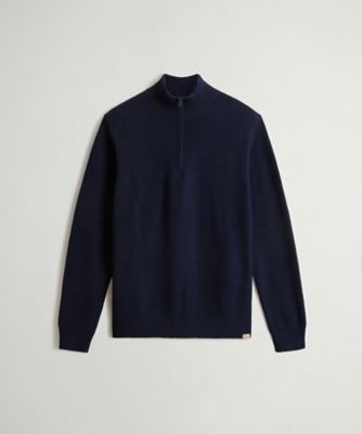 WOOLRICH/ウールリッチ ウール カシミヤ リブド ハーフジップ/WOOL CASH RIBBED HALFーZIP WOKN2024 MELTON BLUE トップス【三越伊勢丹/公式】