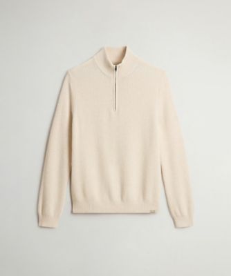 WOOLRICH/ウールリッチ ウール カシミヤ リブド ハーフジップ/WOOL CASH RIBBED HALFーZIP WOKN2024 OATMEAL トップス【三越伊勢丹/公式】