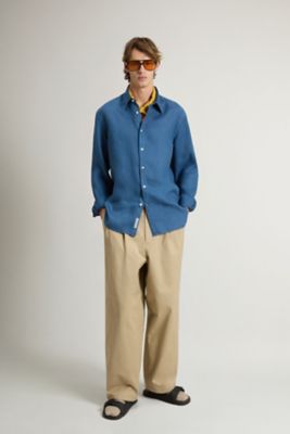 Lisiere◆長袖シャツ/--/リネン/NVY/無地/15-050-560-0137-3-0 リネン シャツ ／ LINEN SHIRT GD WOSI0113
