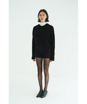 ASYMMETRY WIDE SHORT KNIT TOPS