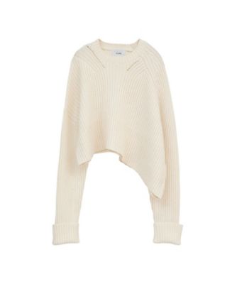ASYMMETRY WIDE SHORT KNIT TOPS