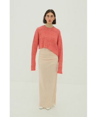 ASYMMETRY WIDE SHORT KNIT TOPS