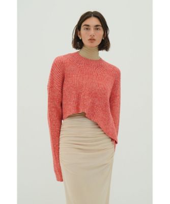 ASYMMETRY WIDE SHORT KNIT TOPS