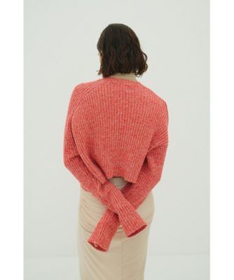 ASYMMETRY WIDE SHORT KNIT TOPS