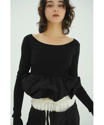 m*o様 未使用 ネイビー CLANE W BALLOON SHORT KNIT W BALLOON SHORT KNIT TOPS 10106ー