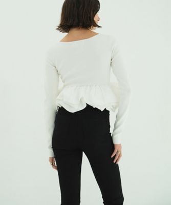 W BALLOON SHORT KNIT TOPS 10106ー