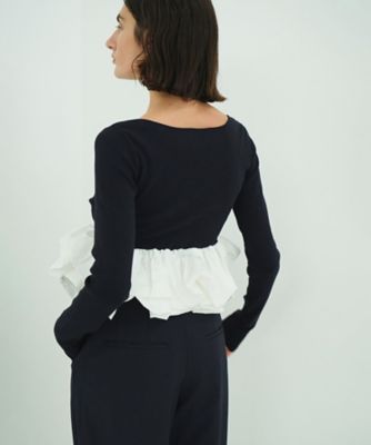 W BALLOON SHORT KNIT TOPS 10106ー