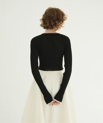 CONTRAST TRIM SHEER KNIT CARDIGAN