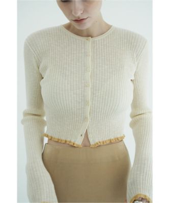 CONTRAST TRIM SHEER KNIT CARDIGAN